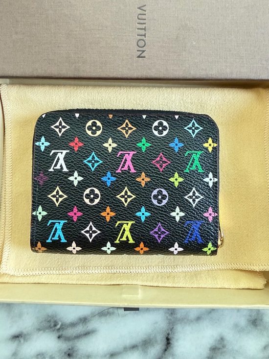 Louis Vuitton Handbags - Louis Vuitton Monogram Multicolor Zippy Coin Purse Black Pink Full Set EUC